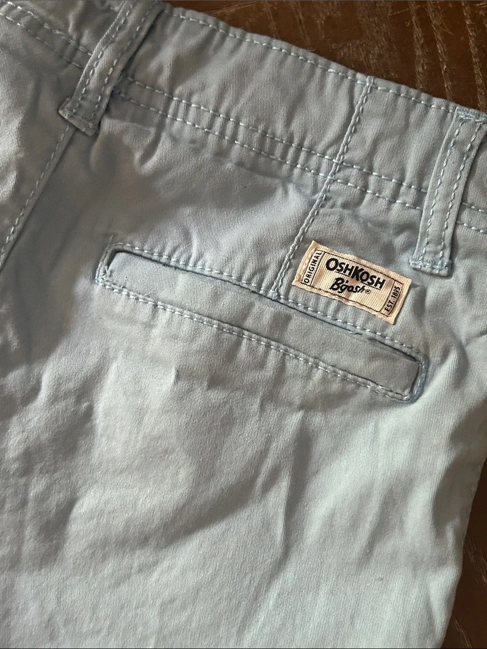OshKosh B'gosh Light Blue Boys Cotton Chino Flat-Front Shorts Size 8